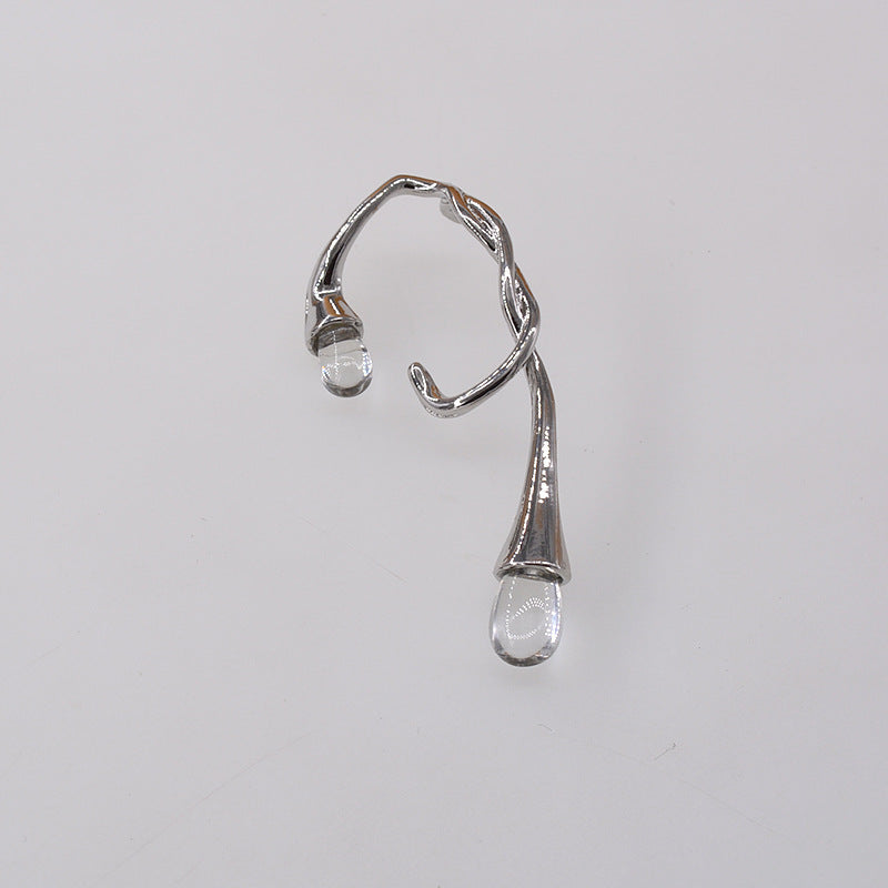gold sculpted drop ear cuff with abstract loop design – VANTA