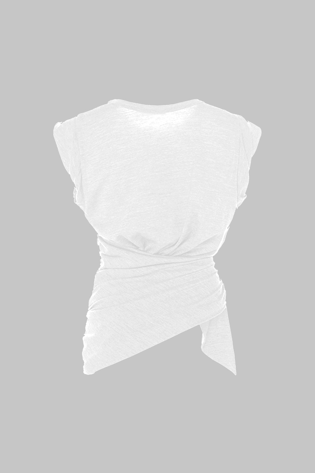 Ruched Asymmetrical Tie Knot T-Shirt