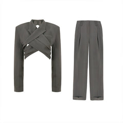 Cropped blazer with pleated trousers - Likory