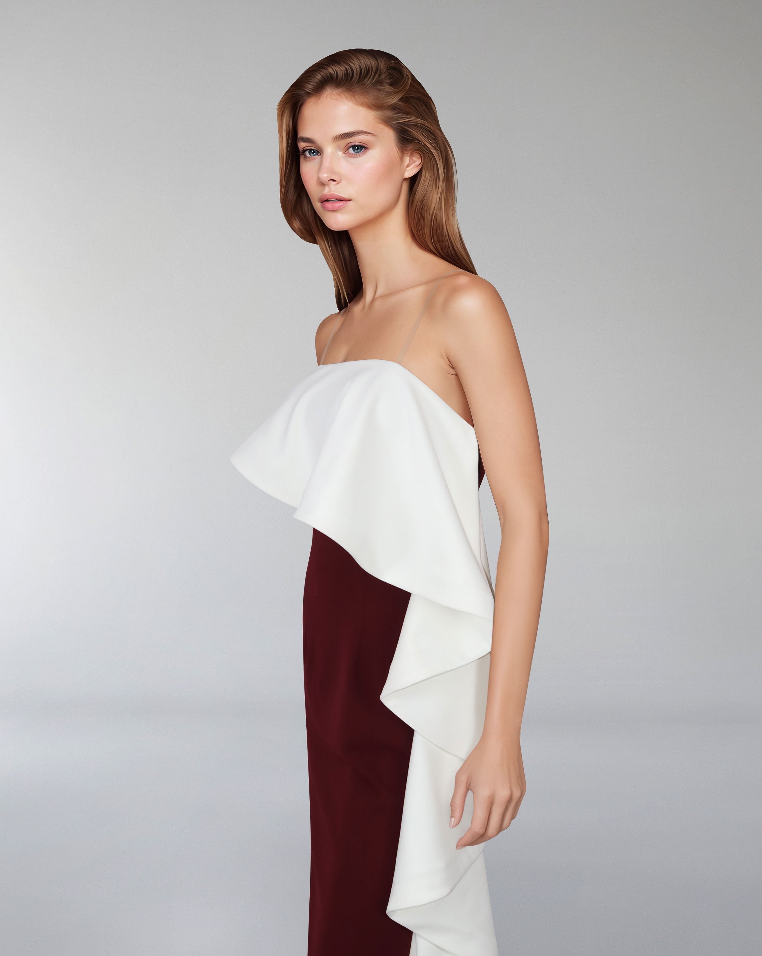 Strapless dress with side ruffle - FENE