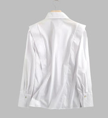 structured long-sleeve shirt with angular shoulder detail - Teotta