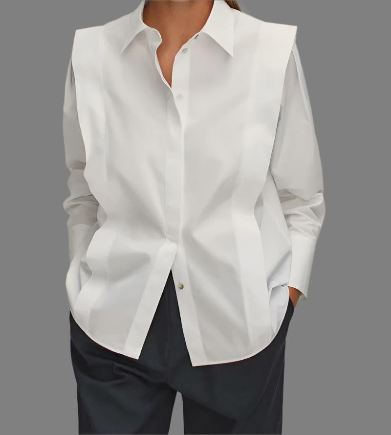 structured long-sleeve shirt with angular shoulder detail - Teotta