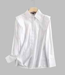 structured long-sleeve shirt with angular shoulder detail - Teotta