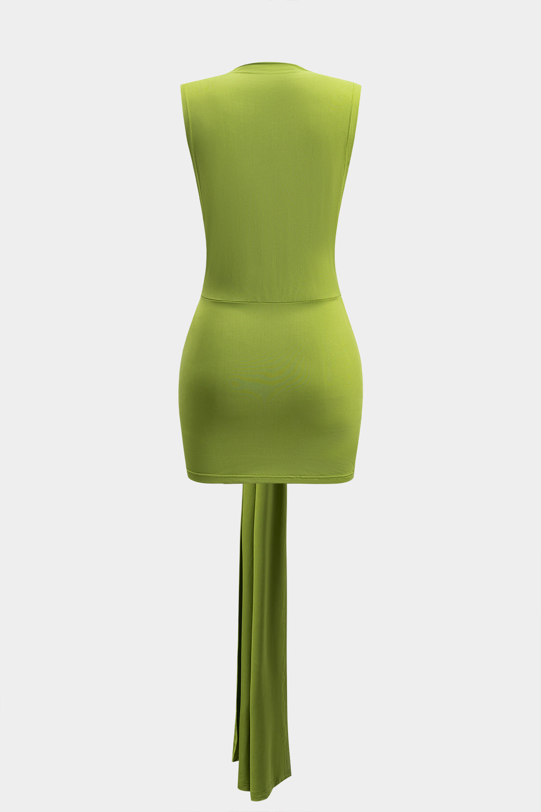 Metal Decor Ruched Sleeveless Mini Dress