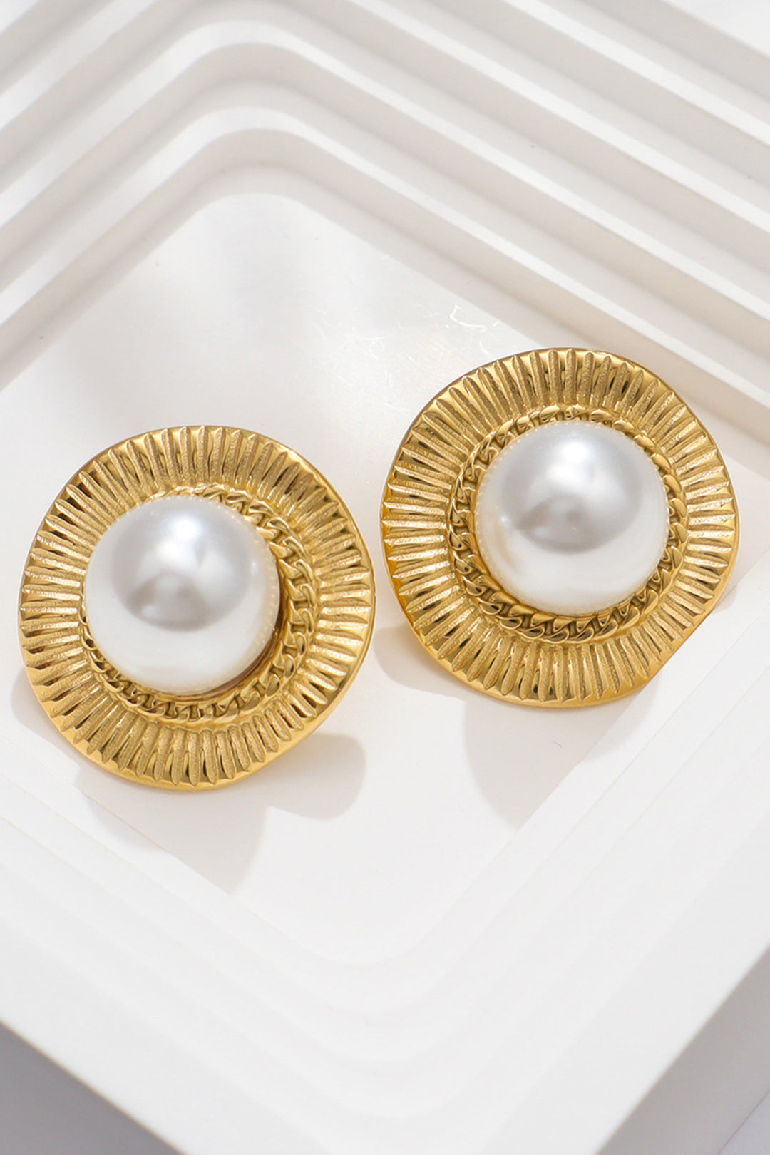 Pearl Geometric Earrings