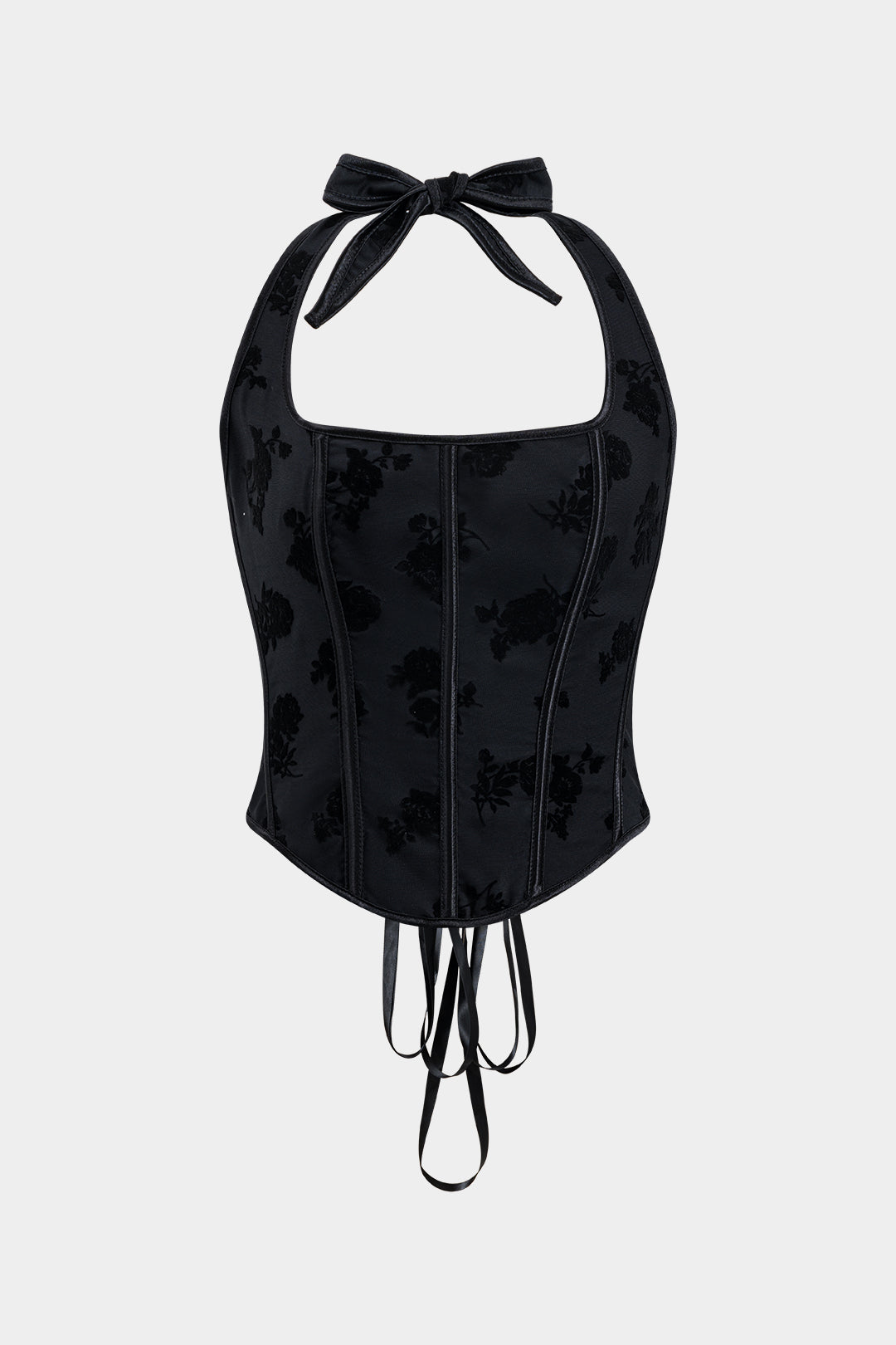 Jacquard Corset Waist Strapless Cami Top