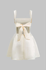 Tie Back Zipper Backless Slip Mini Dress