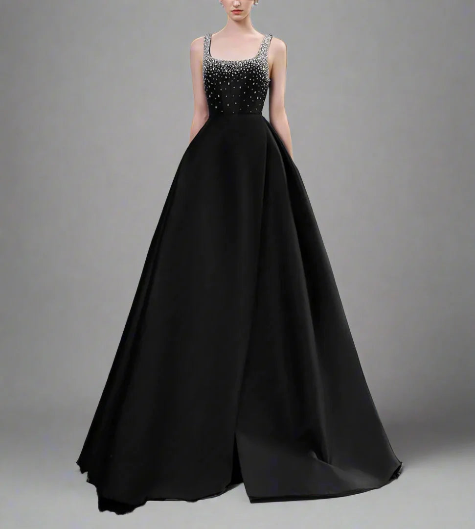 Embellished Sleeveless Gown with A-line Skirt - NOVA