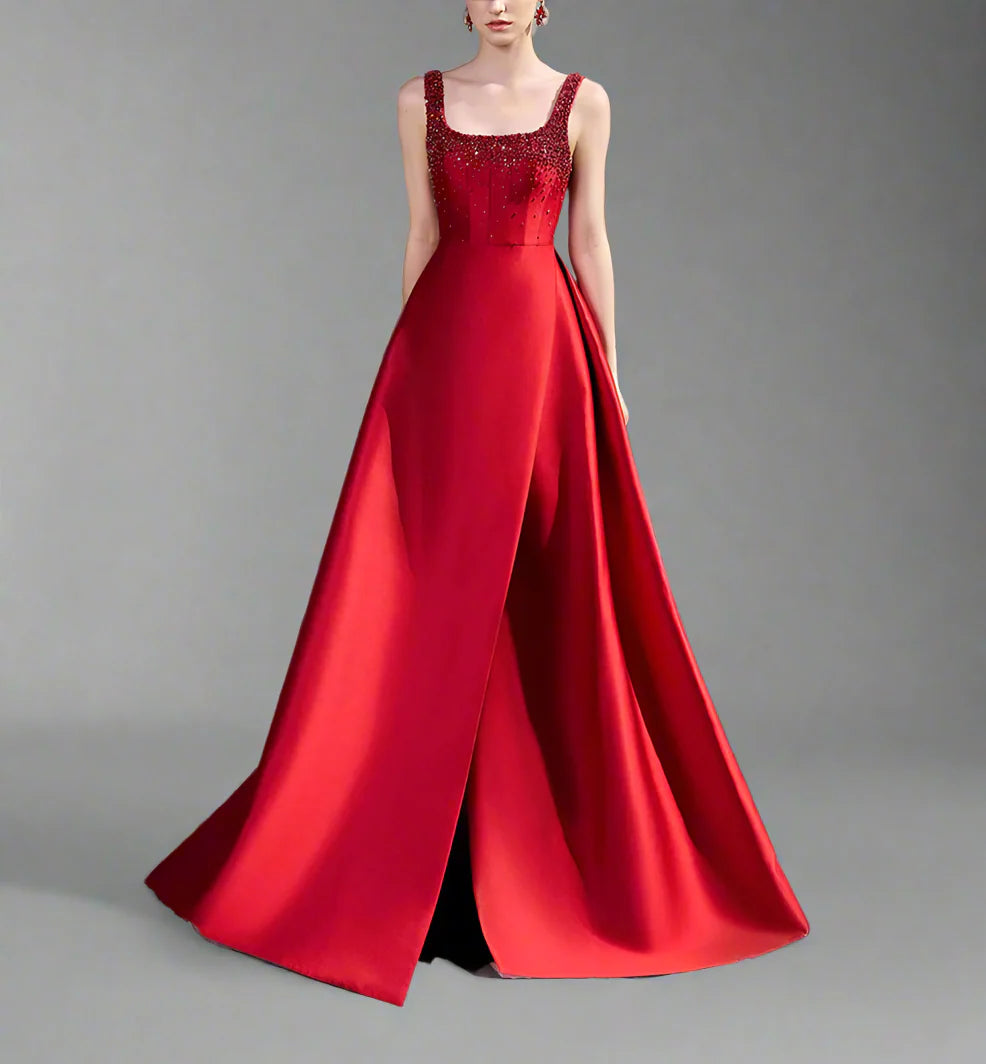 Embellished Sleeveless Gown with A-line Skirt - NOVA