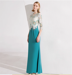 embroidered sheath dress with illusion floral bodice – AYLA