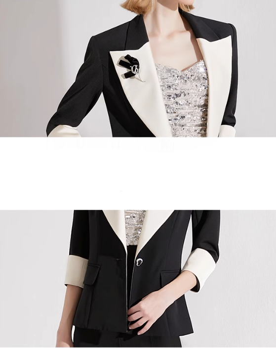 tailored two-piece suit with contrast lapel – ARYA