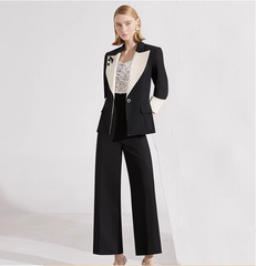 tailored two-piece suit with contrast lapel – ARYA