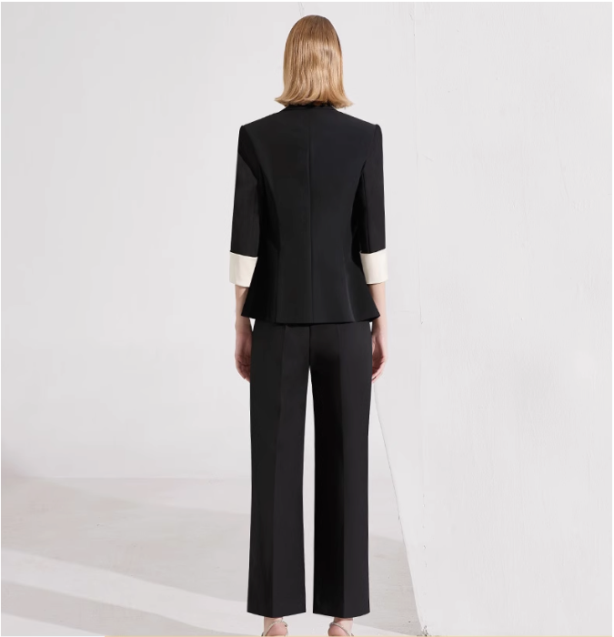 tailored two-piece suit with contrast lapel – ARYA