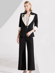 tailored two-piece suit with contrast lapel – ARYA