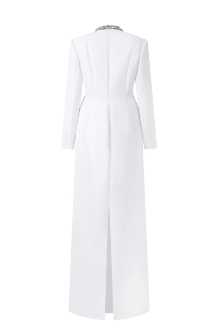 embellished high-neck column gown – Neleey