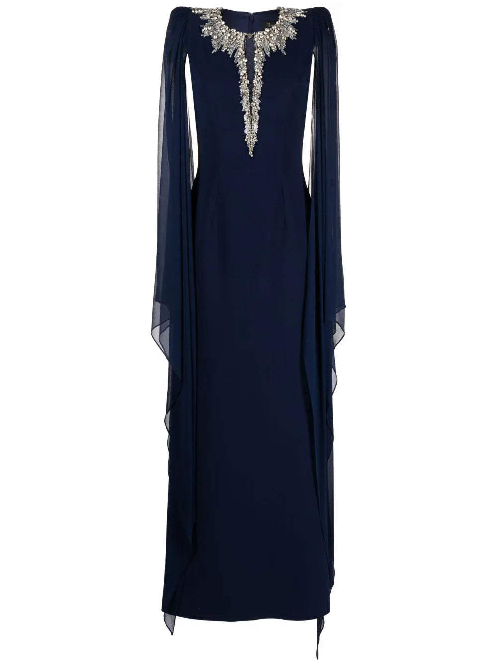 Embellished chiffon cape gown – Zelinda
