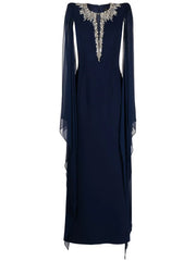 Embellished chiffon cape gown – Zelinda