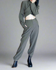 Cropped blazer with pleated trousers - Likory