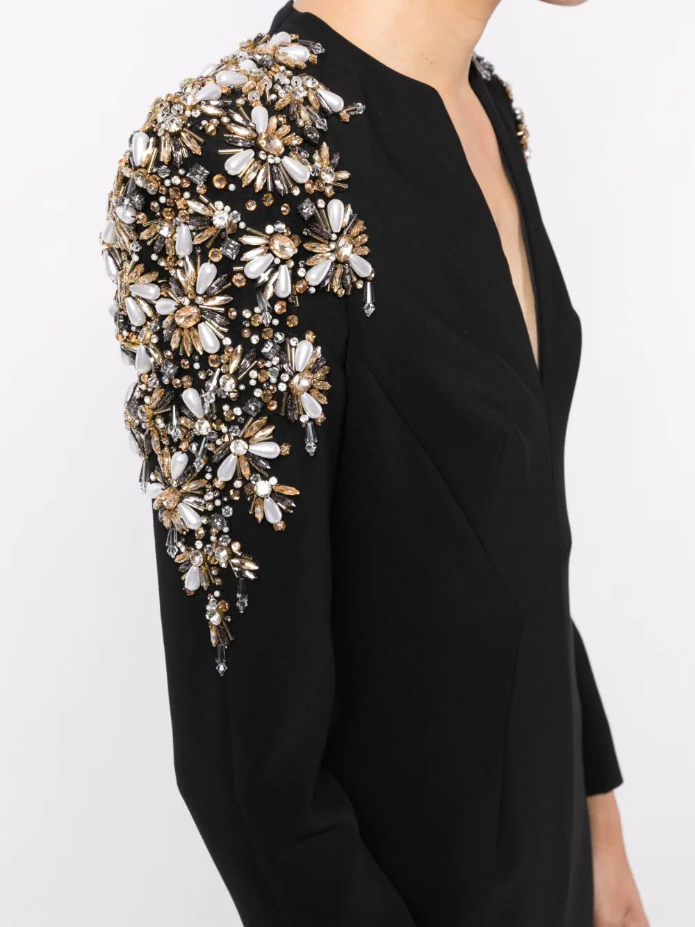 embellished-shoulder midi dress – Zunaira