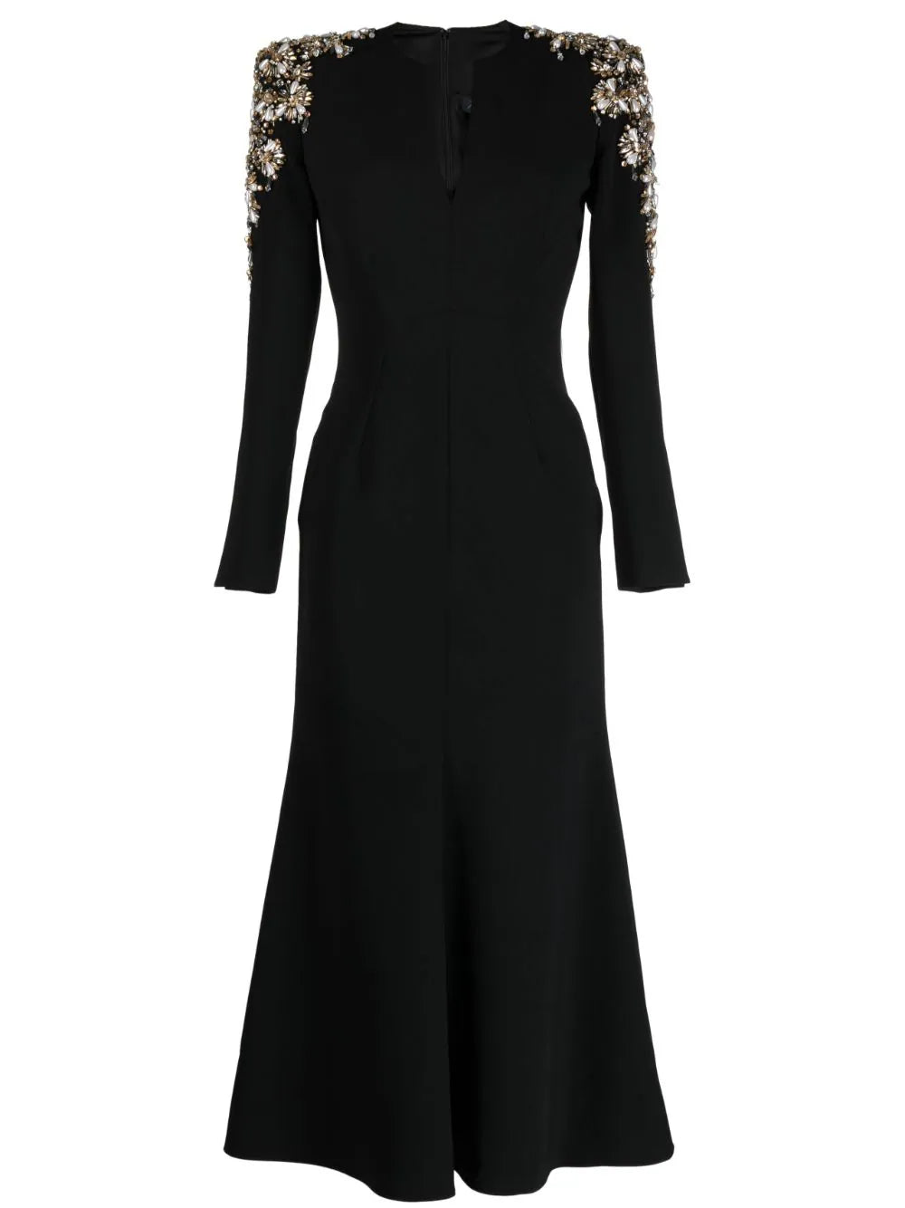 embellished-shoulder midi dress – Zunaira