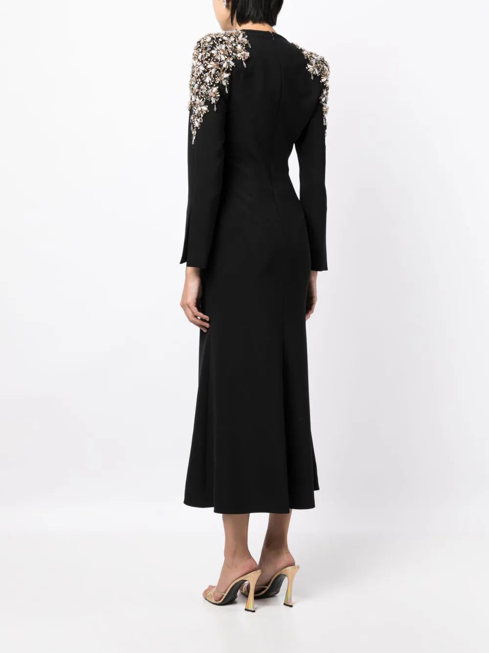 embellished-shoulder midi dress – Zunaira