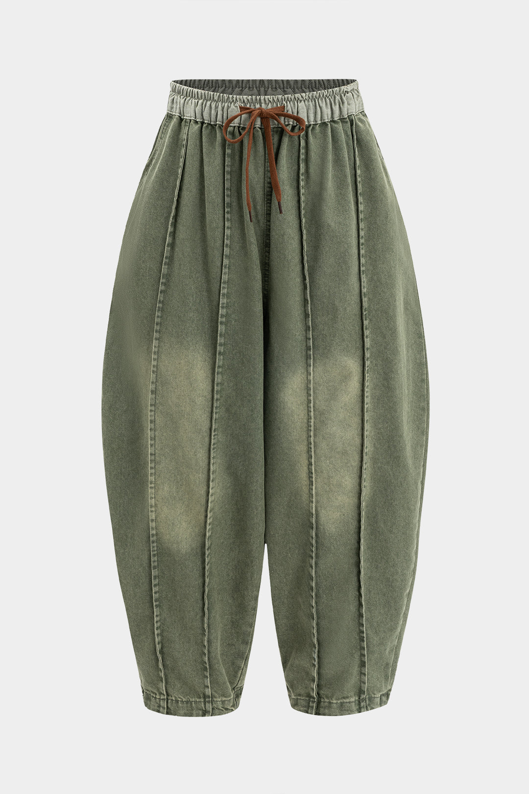 Denim Faded Wide Leg Barrel Jeans