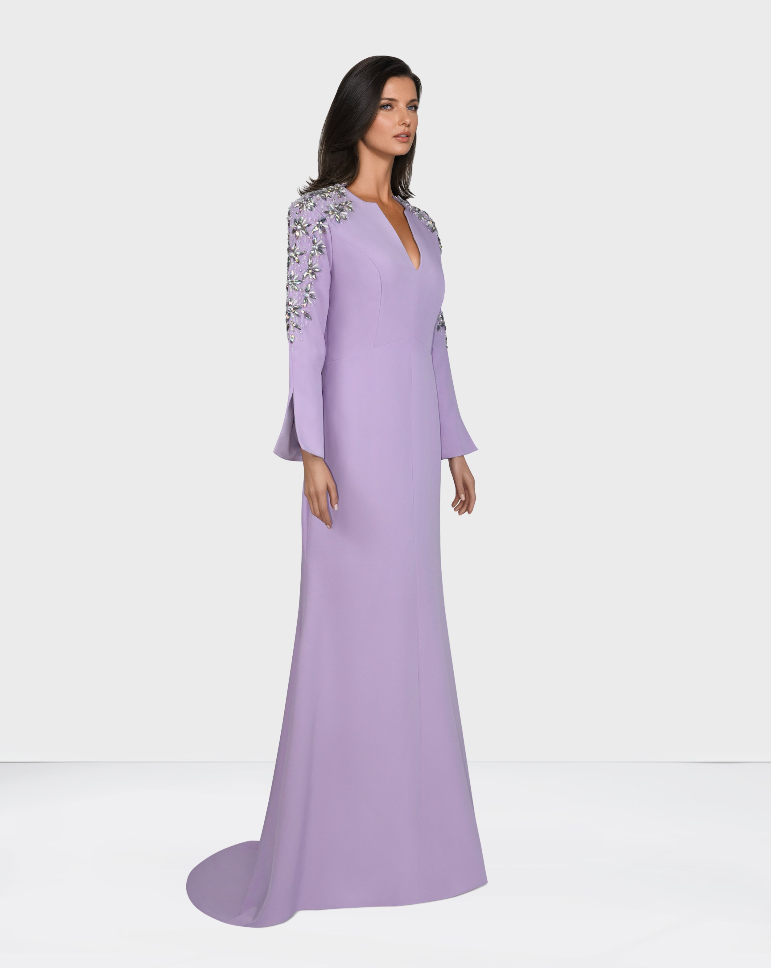 Sequined shoulder dress with long sleeves - Sukhjot