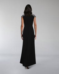 Sleeveless column dress with futuristic beading - RAINE