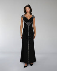 Sleeveless column dress with futuristic beading - RAINE