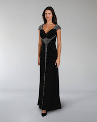 Sleeveless column dress with futuristic beading - RAINE
