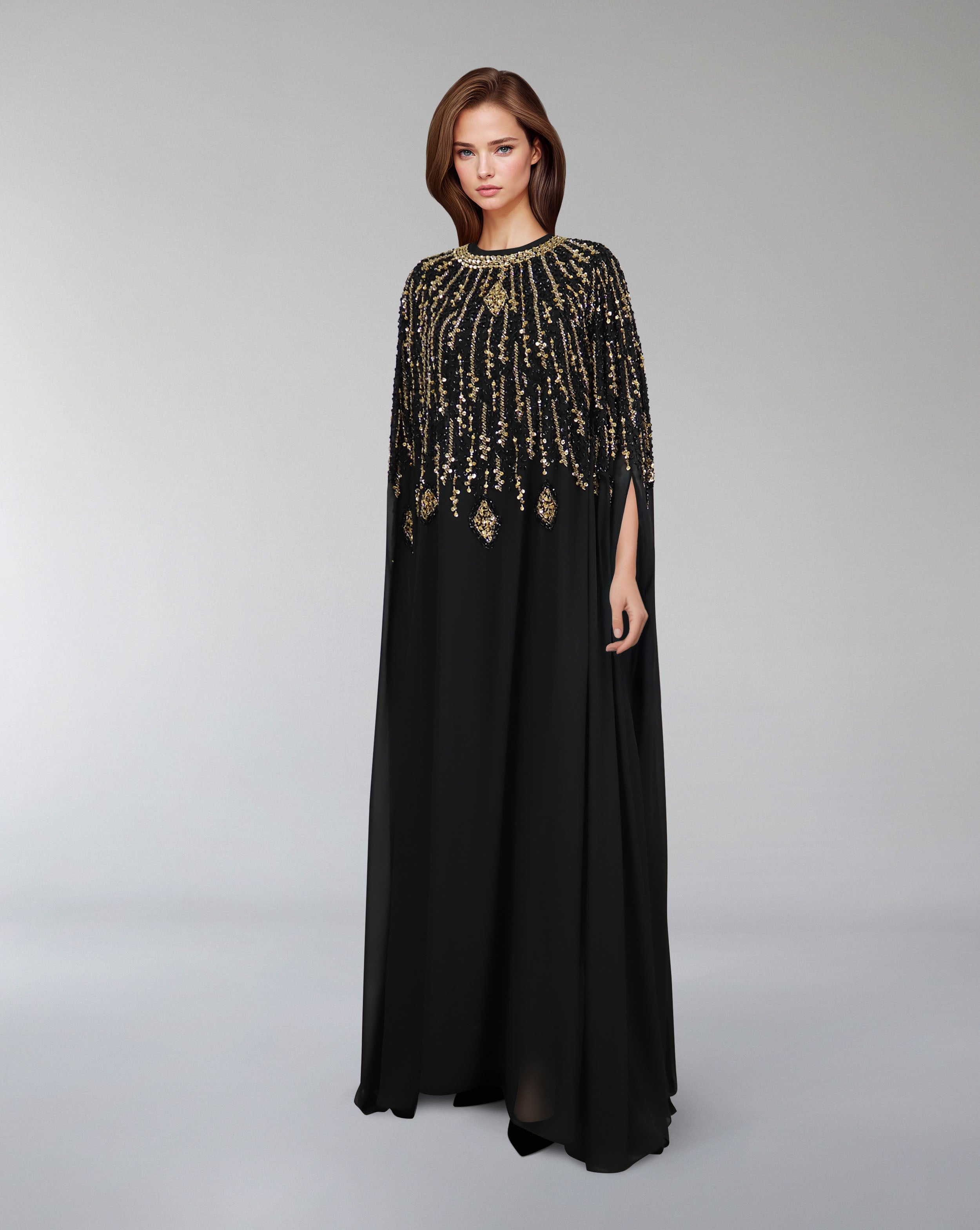 Fully beaded cape dress - PIA