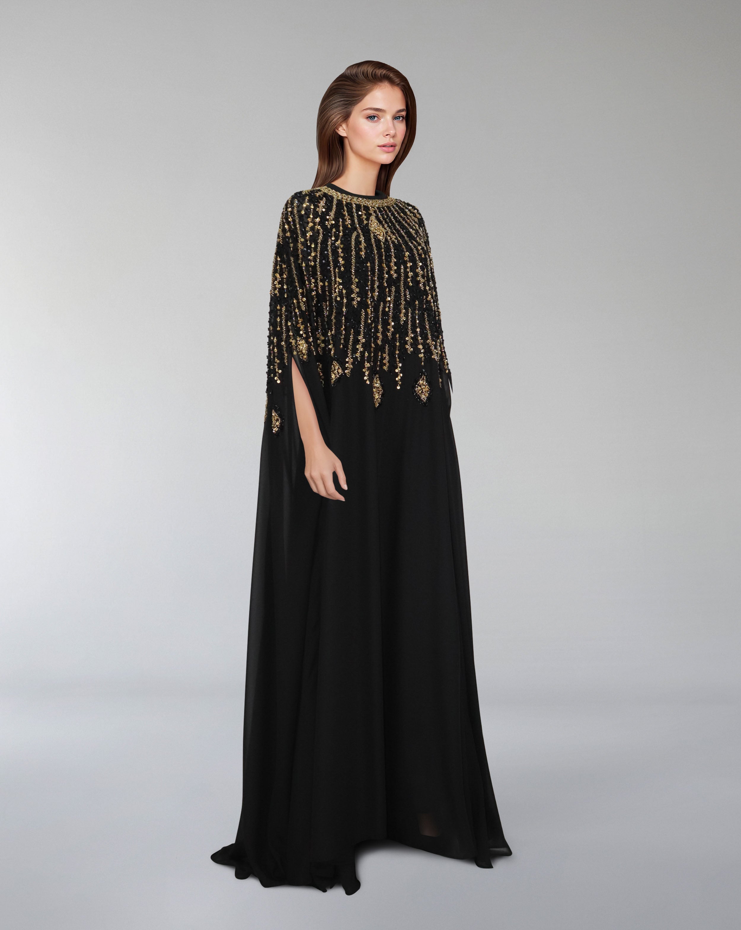 Fully beaded cape dress - PIA