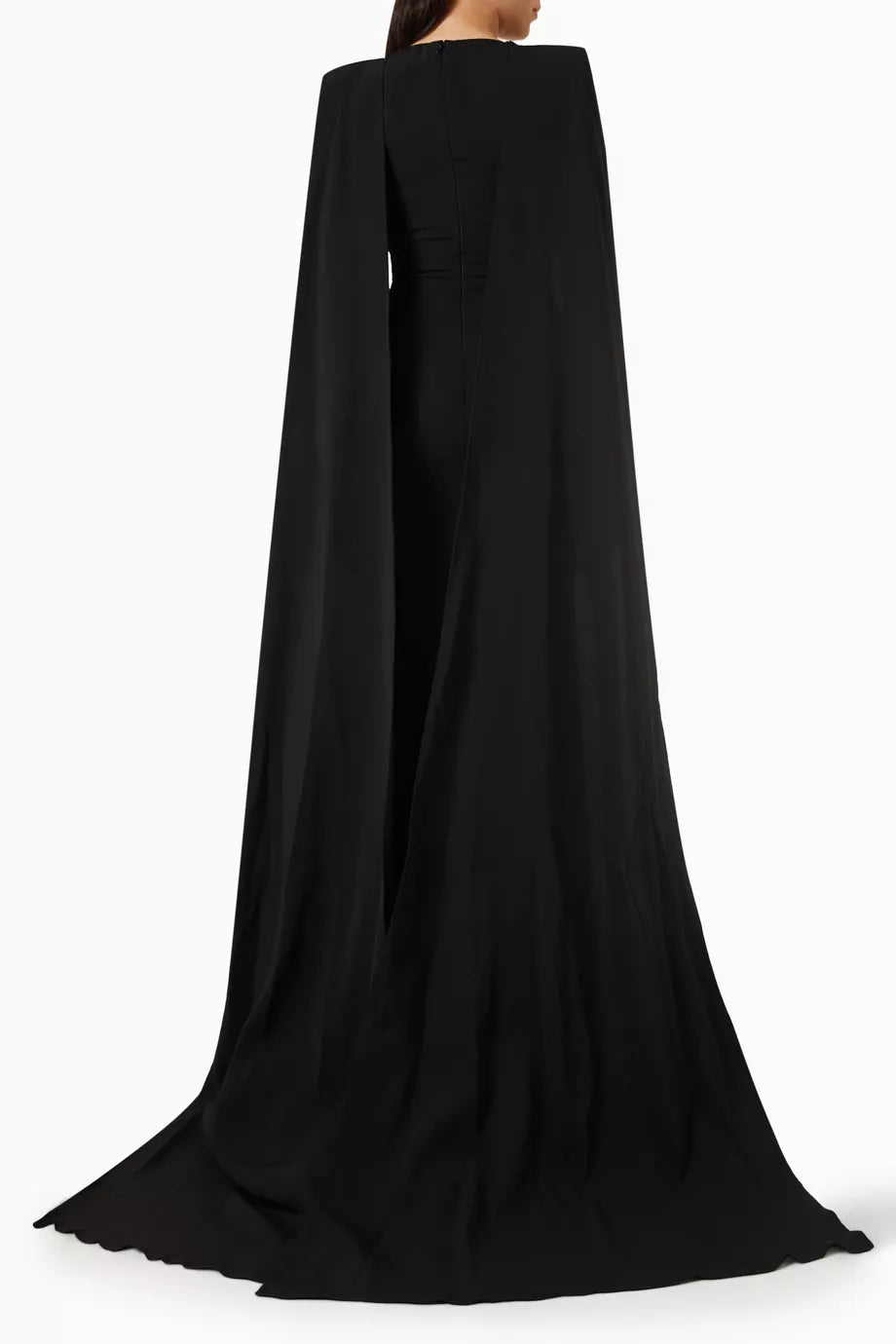 illusion-panel cape gown – Jotar