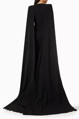 illusion-panel cape gown – Jotar