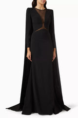 illusion-panel cape gown – Jotar