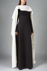 monochrome cape-panel gown – Malesa