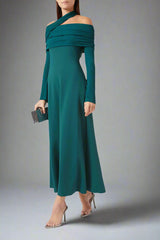 monochrome cape-panel gown – Malesa
