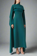 monochrome cape-panel gown – Malesa