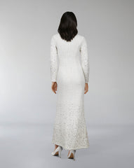 Long-Sleeve Beaded Column Dress - CELESTE