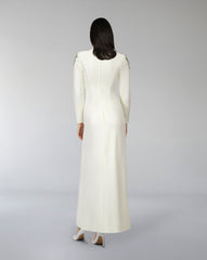 Beaded column dress with front slit - ZIARAH