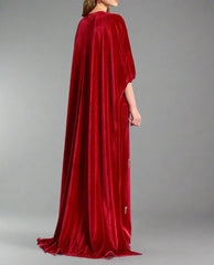 Velvet column dress with embellished details – Connory