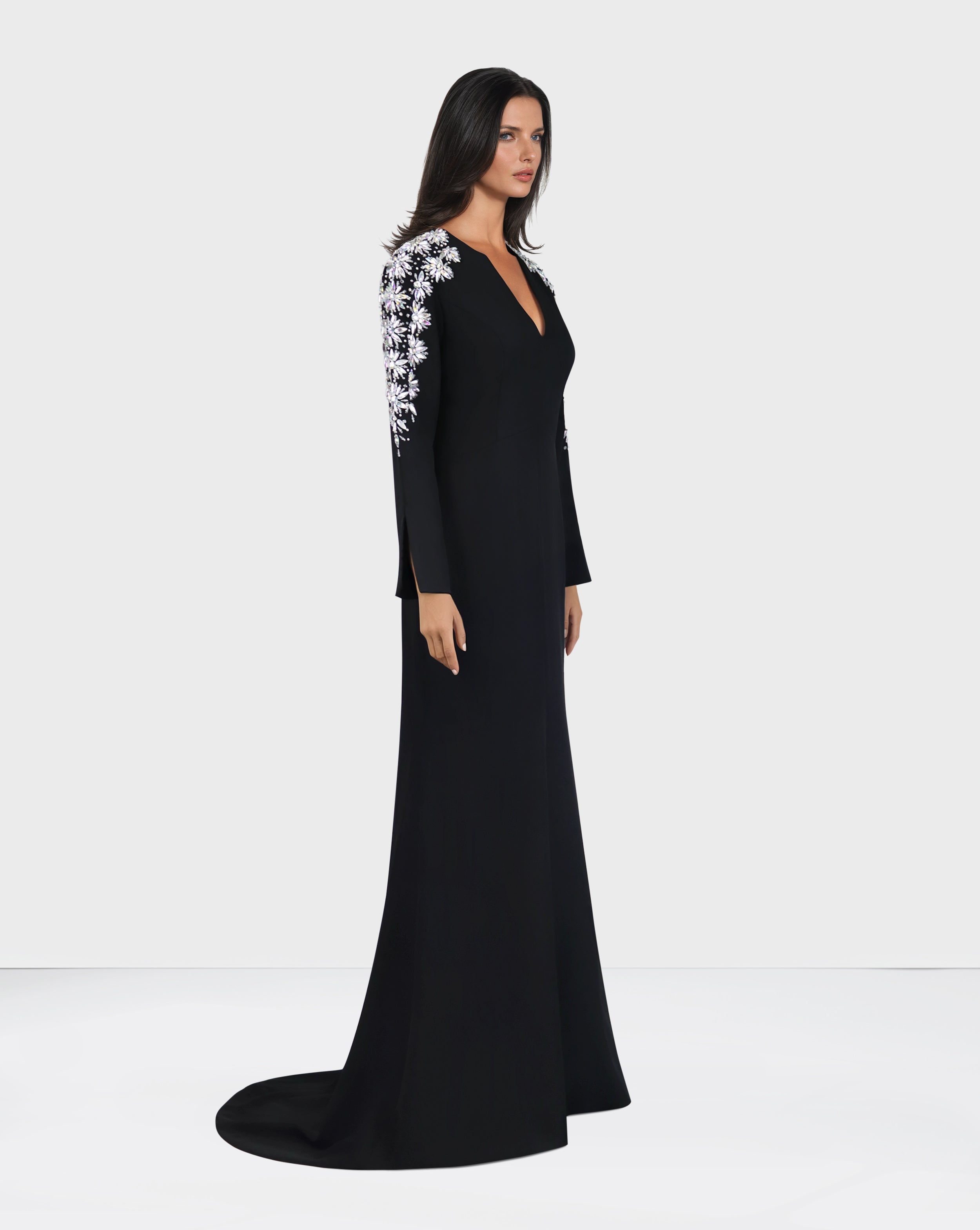 Sequined shoulder dress with long sleeves - Sukhjot