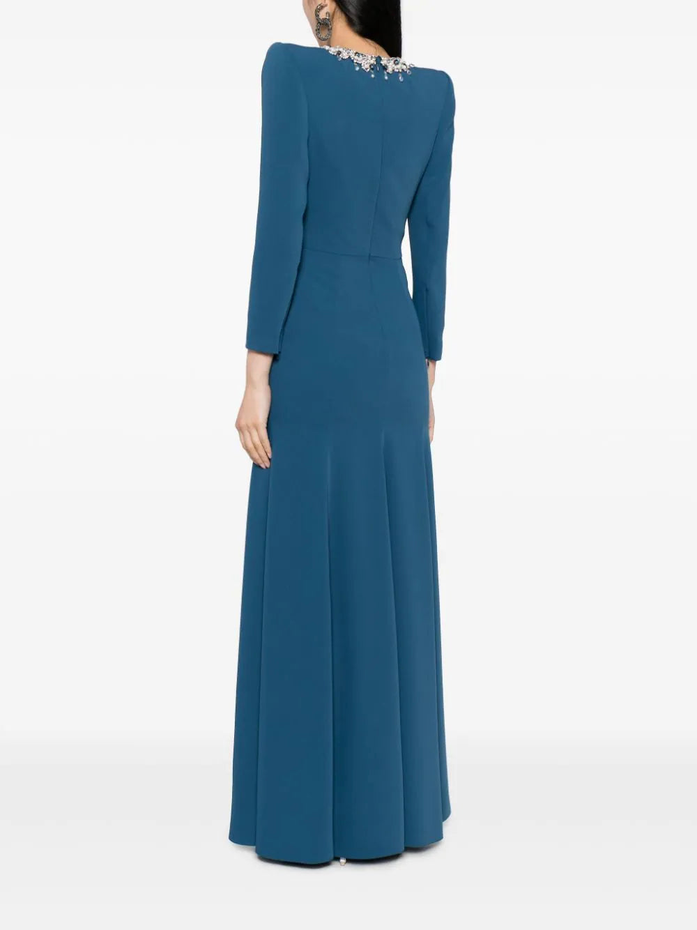 crystal neckline gown with draped bodice – Jiase