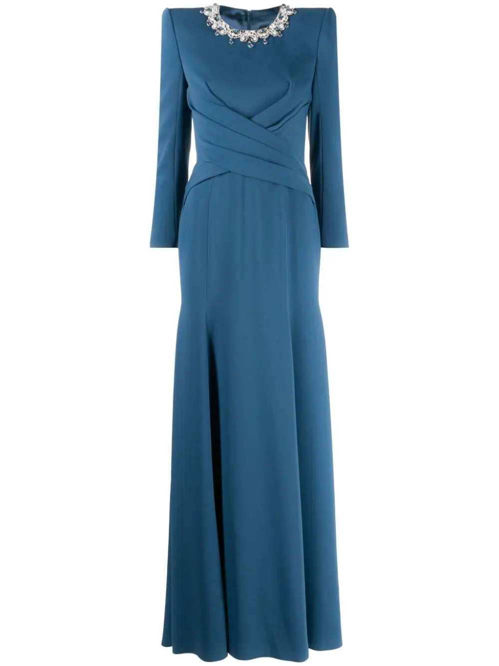 crystal neckline gown with draped bodice – Jiase