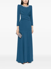crystal neckline gown with draped bodice – Jiase