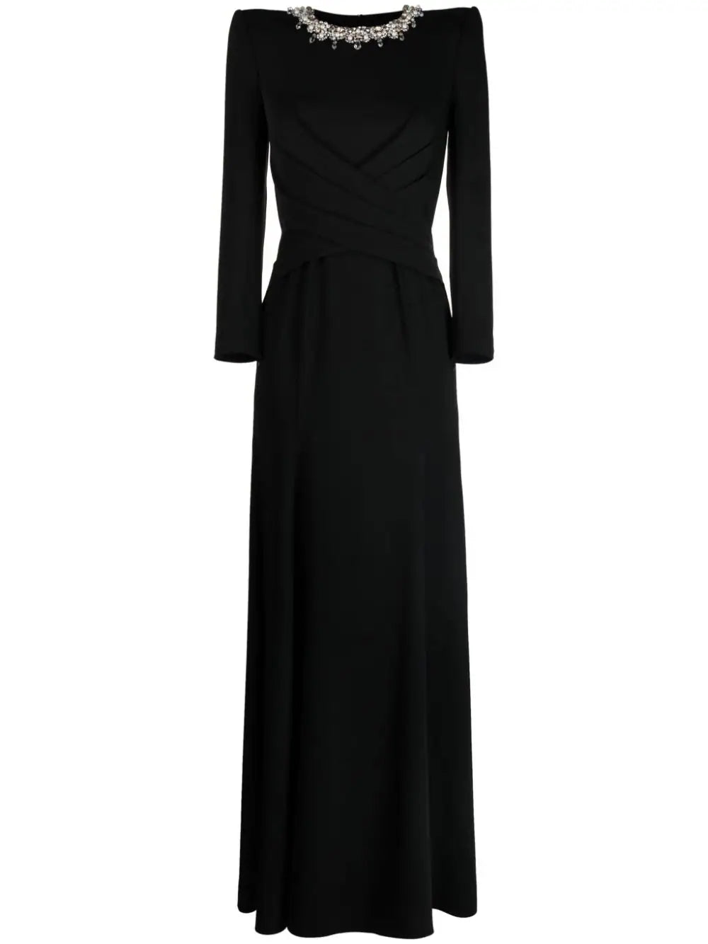 crystal neckline gown with draped bodice – Jiase