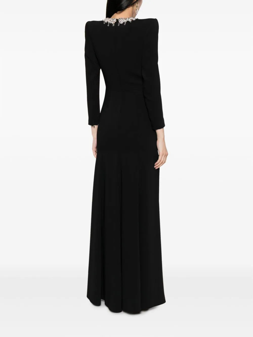 crystal neckline gown with draped bodice – Jiase