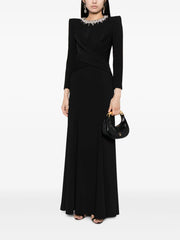 crystal neckline gown with draped bodice – Jiase