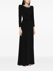 crystal neckline gown with draped bodice – Jiase