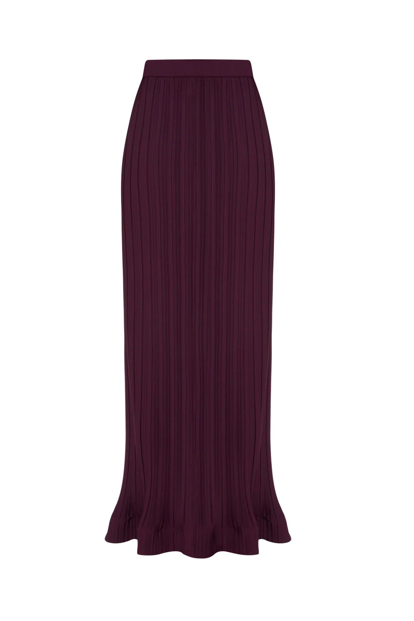Pleated flared-sleeve top and maxi skirt set with waist belt – Rosiny